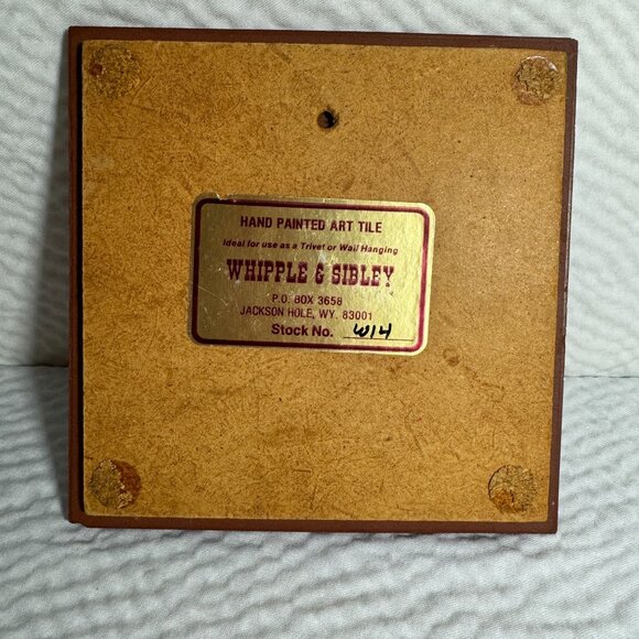 Whipple & Sibley Hand Painted Art Tile Trivet Wall Hanging Desert Scene 6x6" - Picture 2 of 7